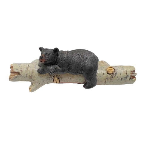 Black Bear On Birch Wood Drawer Pulls Six Pack For Rustic Cabin Lodge Decor Cabinet Hardware Featuring A Realistic Bear Resting
