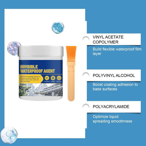 Premium Easy Application With Rock Solid High Performance Clear Waterproof Sealant Plus Liquid Rubber Coating For Cracked Tiles in a jar with brush.