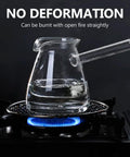 Clear Glass Turkish Coffee Pot 450ml Teapot For Hot And Cold Drinks With Retro Design on stove top
