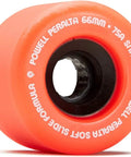 Snakes 02 66Mm Red Skateboard Wheels 75A Hardness Soft Slide Formula SSF close-up of single polyurethane wheel, side view