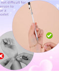 2 In 1 Bracelet Helper Tool With Non Slip Rubber Tips And Quick Release Hook Clasp Jewelry Closure Aid shown in use