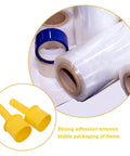 Two Pack Yellow Plastic Stretch Wrap Handles With Enhanced Comfort Ergonomic Grip Durable Pallet Wrap Dispenser Handheld For Moving And Packing Needs For Commercial Shipping And Warehouse Use, yellow plastic handles