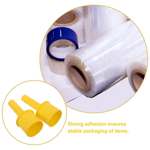 Two Pack Yellow Plastic Stretch Wrap Handles With Enhanced Comfort Ergonomic Grip Durable Pallet Wrap Dispenser Handheld For Moving And Packing Needs For Commercial Shipping And Warehouse Use, yellow plastic handles