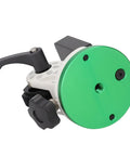 Easy Setup Equatorial Mount Base For Telescopes With Three Eighths Inch Thread, 90 Degree Adjustable, metal base with green plate