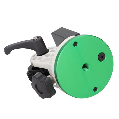 Easy Setup Equatorial Mount Base For Telescopes With Three Eighths Inch Thread, 90 Degree Adjustable, metal base with green plate