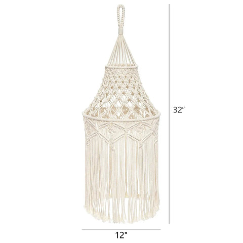 Boho Macrame Lamp Shade Hanging Pendant Light Cover For Living Room Bedroom Office Nursery Dorm Decor Bohemian Style Lampshade