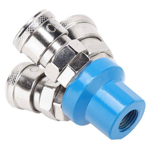 Sturdy Metal C Type Pneumatic Quick Fitting For One Quarter Inch Air Hose Quick Coupler Japanese Style Manifold Splitter
