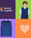 Adjustable Kids Weighted Vest For Deep Pressure Sensory Comfort With Removable Quarter And Half Pound Sandbags displayed by child.