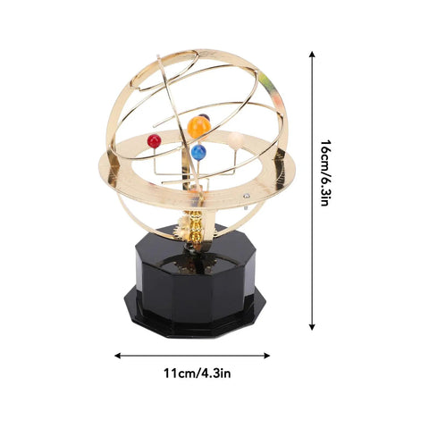 Gold Tone Solar System Model Decoration With Iron And Plastic Grand Orrery Educational Toy measuring 16cm by 11cm