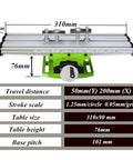Top Shelf Shop Beast Cross Slide Table For Mini Milling Machines And Bench Drill Press Adjustable X Y Axis Aluminum Dovetail Mount Rack System Quick Grip Vise Included with size measurements.