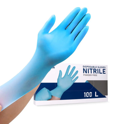 Heavy Duty Nitrile Disposable Exam Gloves Medium Powder Free Latex Free 4 Mil 100 Count Non Sterile Great For Medical Dental Lab