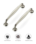 5 Pack 5 Inch Brushed Nickel Kitchen Cabinet Handles Solid Zinc Alloy Cupboard And Drawer Pulls For Cabinets And Furniture, side view