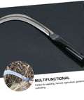 Two Pack Handheld Mowing Sickle For Harvesting And Weeding Comfy Grip Garden And Farm Tool with manganese steel blade on black handle