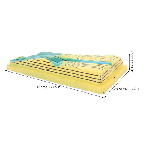 Contour Map Landform Model For Geography Lessons Hands On Topography Tool For Students Classroom Science Homeschool Learning Visual Terrain Features Demonstration Kid Friendly Interactive Geography Lessons showing PVC material, 45x23.5x15 cm size.
