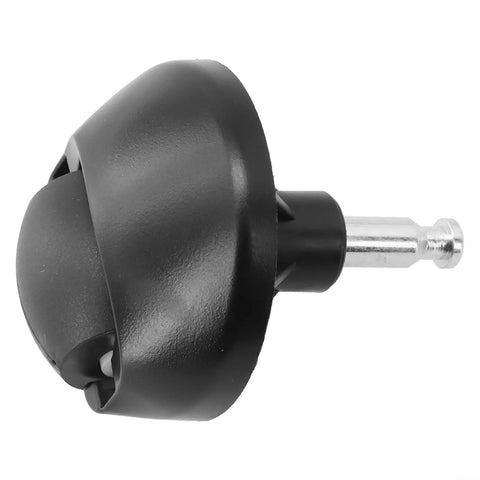 Close-up of replacement omni wheel for Lefant robot vacuums; black plastic wheel with metal axle.