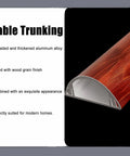 Arc Shaped Cable Cover Strip 36 Inch Long Thickened Conduit Trunking With Self Adhesive Cord Hider Kit in wood-grain finish
