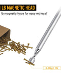 Stainless Steel Telescoping Magnetic Pick Up Tool With Pocket Clip Extendable To 25 Inches Powerful 1 Lb Magnet retrieving screws