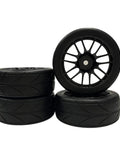 65mm Rubber On Road RC Car Tires Set For One Tenth Scale Racing Four Piece Wheel Rim Upgrade For HSP HPI Models