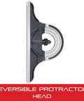Reversible Protractor Head For Combination Squares And Bevel Protractors With Black Wrinkle Finish, side view showing dual-sided angles