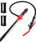 Grab And Go Battery Powered Transfer Pump Portable Cordless Electric Siphon for Gas Diesel and Water Quick Flow with extended hose and accessories.
