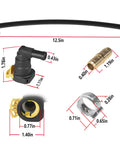 Ford F Series 6.7L Diesel Fuel Filter Tank Supply Line Connector Repair Kit 2011 2022 parts with measurements