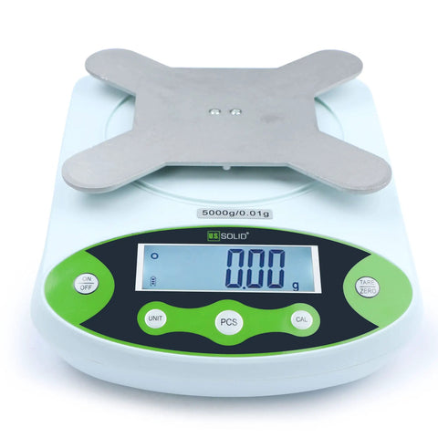 High Precision Analytical Balance 5kg Capacity With 0.01g Resolution showing digital display and control buttons