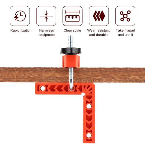 Sixteen Piece Right Angle Clamp Set For Woodworking With 90 Degree Positioning Squares Built Tough Plastic Corner Clamps