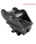 Dope Quick Hitch Attachments For Mini Excavators 0.6 To 3 Tons Rugged Quick Coupler System viewed from side with steel pins