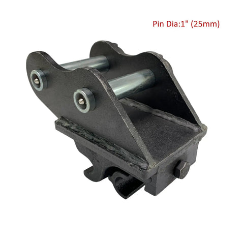 Dope Quick Hitch Attachments For Mini Excavators 0.6 To 3 Tons Rugged Quick Coupler System viewed from side with steel pins