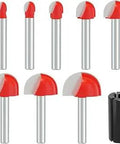 One Quarter Inch Shank Cove Box Router Bit Solid Carbide Double Flute Round Nose For Beading Fluting And Ornamentation multiple bits