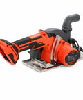 Compact Brushless Circular Saw Kit With Dual Six Inch Blades And Rip Guide Made For Heavy Duty Cordless Cuts Built Different With Straight Fire Cutting Power And Sweet Kickback Control For Pro Crews angled view showcasing the ergonomic handle.
