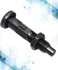 Self Locking Knob Plunger With Carbon Steel Fine Thread For Rock Solid Precision Indexing Pins And No Slip Grip Includes Positioning Bolt Pull Ring Spring Plunger Pack M12 Thread Built For Industrial Machining And DIY Fixtures, black M12 carbon steel
