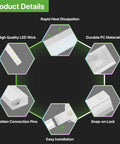 Hexagon LED Garage Light 168W 18480LM 5-Grid Honeycomb Lighting System 6500K Daylight product details infographic