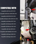 Close-up of 4 Piece Car Radiator Mount Bushing Rubber Replacement Set For Altima Murano Pathfinder Quest Rogue Beefy Reliable Heavy Duty Shock Absorbing Bracket OEM 21507-4M400 21506-4M400 installed in engine bay showing compatibility list