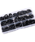 260 Piece Internal Tooth Starlock Locking Washers Set With 7 Sizes M3 To M12 65Mn Black Oxide Steel in transparent box