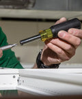 Magnetic 11 In 1 Screwdriver And Nut Driver Kit With Stubby And Electronics Drivers 3 Piece Set being used in electrical work.
