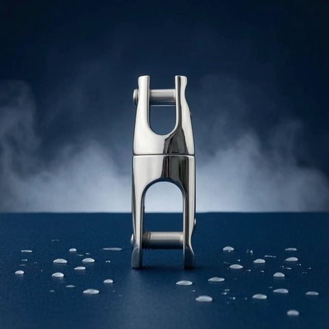 Marine Anchor Connector For Boat Fittings And Hardware 316 Stainless Steel Hinged Pin Two Stage Anchoring Link Saltwater Ready And Beefed Up For Boating Reliable Anchor Connections With Chain And Gear. Vertical 316 stainless steel hinged marine anchor connector