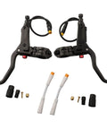 Top Notch E Bike Hydraulic Brake Lever With 22mm Aluminum Alloy Build Offering A Smooth 3 Pin Switch Setup For Serious Riders Seeking Super Durable And Leak Proof Performance On Every Wild Ride. black pair with hoses and fittings