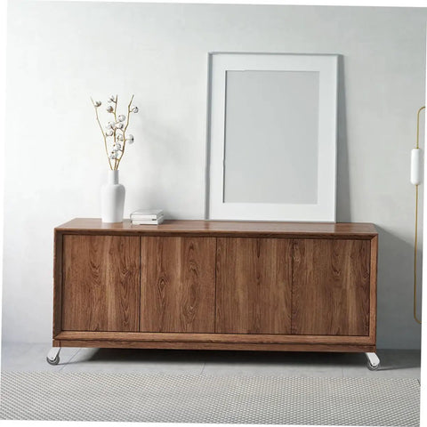 Galvanized Sliding Door Rollers And Quiet Caster Wheels For Barn And Wardrobe Doors on a stylish wooden cabinet.