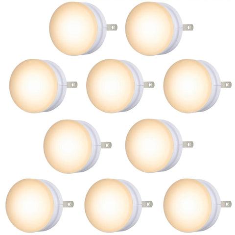 LED Night Lights Plug In Dusk To Dawn Sensor 10 Pack Soft White Nightlights For Hallways Bedrooms Bathrooms Kitchens