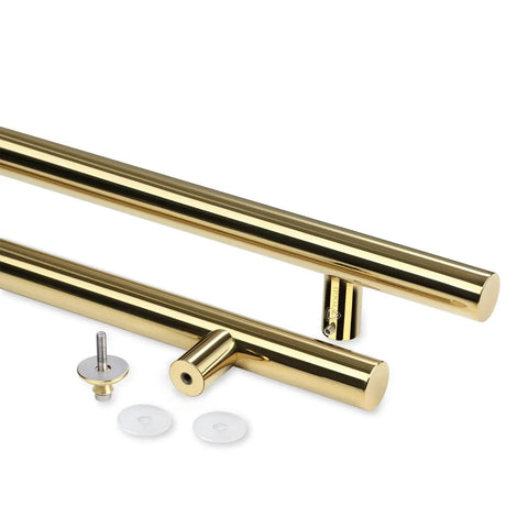 Heavy Duty Back To Back Push Pull Door Handle Set Built Tough 900mm 36 Inches Stainless Steel SUS304 With Solid Standoffs PVD Finish