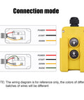 Wiring diagram and connection mode for Vozinmost 12V DC Dump Trailer Remote Control Switch for Up Down Operation.