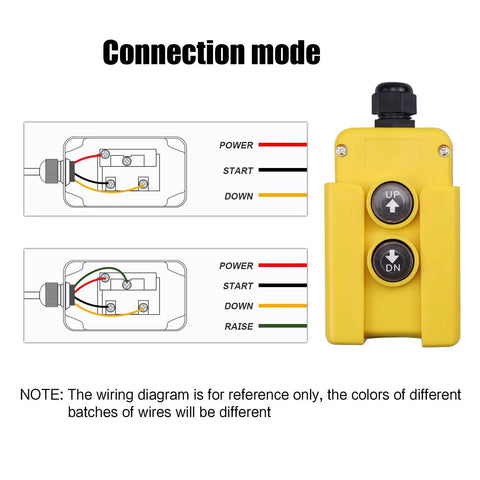 Wiring diagram and connection mode for Vozinmost 12V DC Dump Trailer Remote Control Switch for Up Down Operation.
