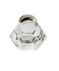 Clear Glass Cabinet Knob One And One Quarter Inch 32mm Polished Nickel Base Pack Of 10 for Cabinets and Furniture