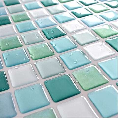Peel And Stick Backsplash Tiles For Kitchen And Bathroom 3D Subway Style Self Adhesive Vinyl Tiles Waterproof Blue Marble Look