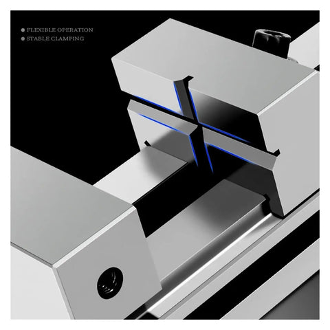 Bench Vise For Lockdown Clamping On Lathes Milling Machines And CNC Tools Manual Vise With 2.5 To 3 Inch Jaw Heavy Duty 20CrMnTi Build Ideal For Pros And DIY Machinists In Any Shop, jaw close-up