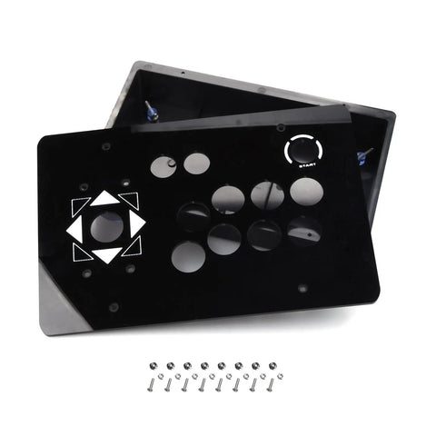 DIY Arcade Joystick Acrylic Panel And Case Kit For Custom Cabinet Controller Replacement, showing holes and screws