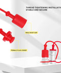 1/2 Inch ISO5675 Hydraulic Dust Cap And Plug Set, Red Rubber Male Cap And Female Plug Covers For ISO5675 Quick Couplers, 4-Piece