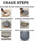 Steps for using Beefy Large Round Brick Mold Nineteen Point Seven Inch Diameter Circular Concrete Tile For DIY Walkways Pavers.