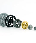 Dope Eco Friendly Car Gear Kit Building Set 2 Pack With Gears Axles Pins Racks Wheels Differentials For Diy Car Projects Compatible With Major Brand Models ABS Material displaying assorted gear sizes on white